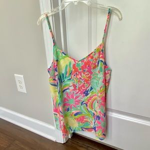 Lilly Pulitzer Zoe Silk Sleeveless Top Casa Banana S